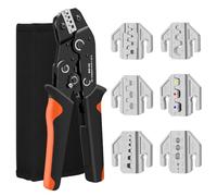 Ensemble d'outils de sertissage manuel puissant comprenant 6 moules dans un petit étui de transport, équipement d'installation de câblage, pince à sertir antidérapante