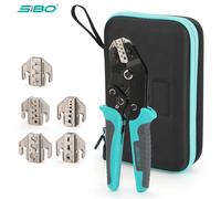 Ensemble d'outils de sertissage, outils d'électricien, mâchoires à changement rapide pour bornes à sertir, Dupont JST, non isolées, barillet ouvert, embout MC4 solaire SN 68B 4 Jaws Bag