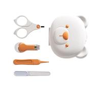 Ensemble d'outils de soin des ongles pour bébé comprenant un coupe-ongles, une lime douce et des ciseaux avec boîte de rangement