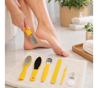 Ensemble d'outils de soin des pieds 8 en 1, lime à pied en acier inoxydable, kit pédicure pour traitement des peaux mortes et des cors