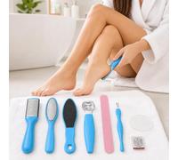 Ensemble d'outils de soin des pieds 8 en 1, lime à pied en acier inoxydable, kit pédicure pour traitement des peaux mortes et des cors