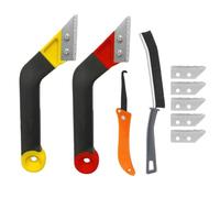 Ensemble d'outils de suppression de coulis : 10 x Grout innovant avec 5 lames de rechange supplémentaires | de coulis de précision avec poignée ergonomique, contrôle sans Co