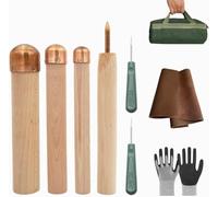 Ensemble Doutils De Taille De Silex, Comprenant 3 Marteaux En Cuivre, Un Outil À Pression Et Des Outils De Précision, Ainsi Que Des Gants De Protection Et Un Repose-jambes Pour La Fabrication De