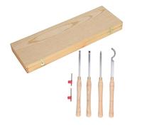 Ensemble d'outils de tournage de tour 4 pièces, outils de tour à bois avec pointes amovibles en acier allié dur, tête de coupe rotative pour un travail du bois efficace, kit de