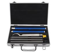 Ensemble d'outils de tournage du bois avec poignée en aluminium, accessoires de finition pour tour à bois, lame en carbure de tungstène pour une rapide, finition carrée pour le