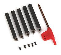 Ensemble d'outils de Tournage Indexables, 5 Pièces 0,25 Pouce Outils de Coupe de Tour à Métaux Tours d'usinage en Carbure Cémenté Outils de Coupe de Parement Multifonctionnel