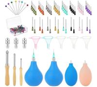 Ensemble d'outils de vitrage de poterie avec 8 aiguilles de taille professionnelle en céramique, argile et flacon applicateur pour un travail de détail précis
