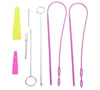 Ensemble D'outils D'enfilage de Cordon de Serrage 9 Pièces, Comprenant 2 Enfile-cordon en Plastique Flexible, 2 Crochets Retourneurs de Boucle de Couture en Acier Inoxydable, 2