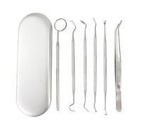 Ensemble d'outils dentaires en acier inoxydable, 4/5/6 pièces, pince à épiler le tartre à miroir, kit de soins buccaux