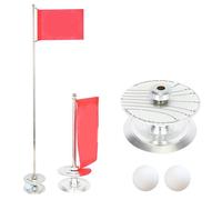 Ensemble d'outils d'entraînement de putter de golf pour entraînement de putter avec trou de drapeau pour la pratique du jardin, drapeau rétractable et trou pour bâton de drapeau pour mettre un tapis