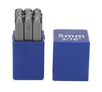 Ensemble d'outils d'estampage en métal en acier 9pcs, ensemble de punch de numéro de 5 mm avec boîte de rangement pour imprimer le kit d'estampage en métal bijoux cuir en cuir