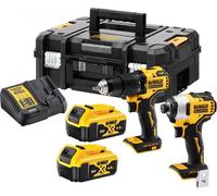 DeWalt Perceuse à percussion sans fil et visseuse à choc brushless DCK2062M2T-QW 18V Li-ion XR 2x4Ah