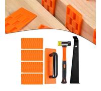 Ensemble d'outils d'installation de plancher - 43 pièces - Kit de revêtement de sol stratifié en bois avec maillet en caoutchouc - Barre de traction - Entretoises - Pour pose de sols en bois dur MDF