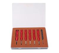 Ensemble d'outils d'ouverture de couvercle arrière de montre 7 pièces, kit d'ouverture de boîtier de montre professionnel, extracteur de boîtier arrière en alliage d'aluminium (Rouge)