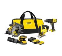 Ensemble d'outils électriques 18V - Stanley - 7 pièces - Perceuse-visseuse SFMCD711 - Scie sauteuse SFMCS600