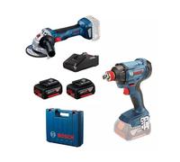 Ensemble d'outils électriques - Bosch - GDX 180 - GWS 180 - 2x4.0 Ah - 18 V - Couple max 180 Nm