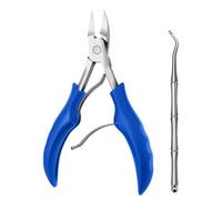 Ensemble d'outils en acier inoxydable, pinces à cuticules, coupe-ongles, ciseaux à ongles d'orteils, bleu, 13,6 x 8 x 2 cm