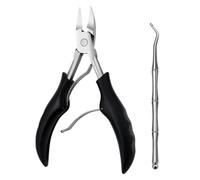 Ensemble d'outils en acier inoxydable, pinces à cuticules, coupe-ongles, ciseaux à ongles d'orteils, noir, 13,6 x 8 x 2 cm