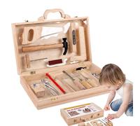 Ensemble d'outils en Bois pour ,Ensemble d'outils pour - Banc de Porte en Bois avec boîte aux ,Boîte à réparation pour , g