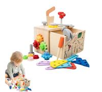 Ensemble D'outils En Bois Pour Les Tout-petits - Construction | Établi De Jeu De Rôle Avec Accessoires, Jouets D'apprentissage STEM Pour Garçons Et Filles, Jouets En Bois Pour Promouvoir La Motricité,