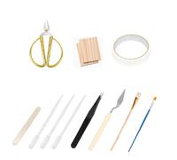Ensemble d'outils en émail cloisonné, ciseaux, pince, pipette, couteau de peinture, planche en bois, brosse, kit d'outils pour bricolage en émail filigrane