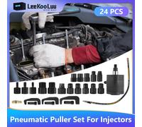 Ensemble d'outils flacon d'injecteur pneumatique diesel, outil flacon, extracteur de vibration d'air professionnel, 5-8 bar, 19 adaptateurs