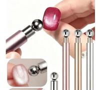 Ensemble d'outils magnétiques œil de chat, accessoires multifonctions à bille d'acier magnétique puissante avec conception adhésive, DIY maison Taille Unique,Or (tige magnétique double embout + perle 