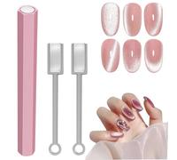 Ensemble d'outils magnétiques pour ongles 3 pièces, cat eyes ongles semi permanent outils ongles, d'ongles aimant pour vernis à ongles en gel, style DIY disponible aimant,Nail Magnet Tool Set