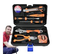 Ensemble d'outils matériels, trousse d'outils pour la maison,Ensemble de conducteur de forage - 8x accessoires de kit de main de ménage multifonction avec un boîtier de stockage pour la réparation de