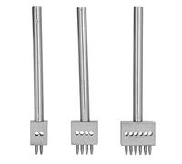 Ensemble d'outils perforés en cuir 3 pièces, dent argentée, Kit d'outils d'artisanat du cuir Durable, rapide et facile à faire soi-même (Pas de dent 4mm)