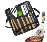 Ensemble d'outils pour barbecue, ustensiles de barbecue en acier inoxydable, 16 pièces, pour cuisson, grillade, portatif pour homme, femme, idéal pour jardin, camping et pique-nique