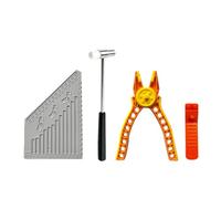 Ensemble D'outils pour Blocs de Construction, ensembles multi-usages 4 en 1, avec séparateur de briques, pince, marteau, règle de mesure, compatible avec la plupart des grandes marques (Orange)