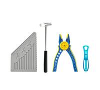 Ensemble D'outils pour Blocs de Construction, ensembles multi-usages 4 en 1, avec séparateur de briques, pince, marteau, règle de mesure, compatible avec la plupart des grandes marques (Bleu)