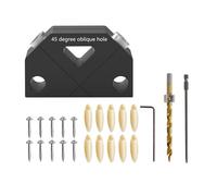 Ensemble d'outils pour le travail du bois - Guide de perçage pour joints obliques - Pochoir de poche - Facile à utiliser