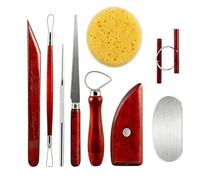 Ensemble d'outils pour modeler l'argile - Kit de 9 pièces pour sculpture en céramique et poterie, ustensiles de sculpture | Pour projets manuels de décoration de maison pour débutants et projets