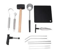 Ensemble d'outils pour ouvre-noix de coco avec marteau, couteau perforateur en acier inoxydable, kit de marteau en caoutchouc, outil de trou de noix de coco, ouvre-bouteille de