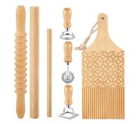 Ensemble d'outils pour pâtes à gnocchi avec planche en bois et tampon à raviolis pour fabrication de pâtes faites à la main