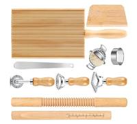 Ensemble d'outils pour pâtes en bois avec écailles, planche à gnocchi, grattoir à pâte et tampon à raviolis pour la cuisine à la maison