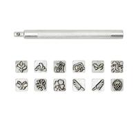 Ensemble d'outils robustes pour l'artisanat du cuir avec motifs zodiacs floraux, parfaits pour une utilisation à long terme par les artistes pour gaufrage de timbres