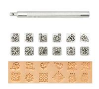 Ensemble d'outils robustes pour l'artisanat du cuir avec motifs zodiacs floraux, parfaits pour une utilisation à long terme par les artistes pour gaufrage de timbres