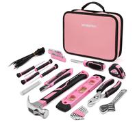 Ensemble d'outils roses WORKPRO - Kit d'outils roses 100 pi ces avec pochette de transport facile Kit d'outils m nagers pour la maison, l'apparte