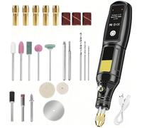 Ensemble d'outils rotatifs, meuleuse électrique sans fil avec 24 accessoires pour gravure, meulage, polissage, nettoyage, mini perceuse portable rechargeable par USB, 16 000 tr/min, compatible avec