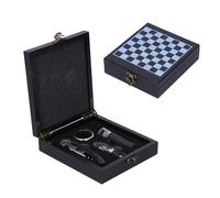 Ensemble D'ouvre-bouteille De Vin En Acier Inoxydable Avec Bote De Rangement En échiquier, Kit D'ouvre-bouteille Pour les Amateurs De Vin Et les Cadeaux, Pour les Bars, les Fêtes,coffret sommelier vin