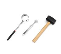 Ensemble d'ouvre-noix de coco en acier inoxydable, multifonctionnel, portable, raboteuse à viande noix, outil durable for le traitement la(Three Piece Suit)