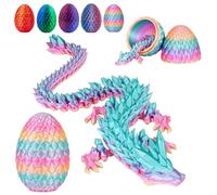 Ensemble Dragon Imprimé en 3D dans Un Œuf, Jouet de Dragon Surprise dans L'œuf, Œuf De Dragon en Cristal Entièrement Articulés, Réaliste Dragon Imprimé en 3D, pour Les Voitures (Couleur de Bonbon)