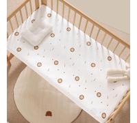 Ensemble Drap Housse Pour Un Lit Bébé Coton Literie Bébé Matelas Drap-Housse Pour Bébé Fleur Lapin Lion Ours Etoile Lune Literie Pour Enfants Sûr Et Confortable Cadeaux Fins (Lion,80x200cm)