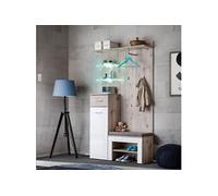 Ensemble Dressing "Gustavo I" 200cm Naturel & Blanc