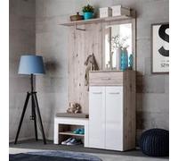 Ensemble dressing "gustavo ii" 200cm naturel & blanc Blanc