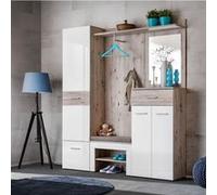 Ensemble dressing "gustavo iii" 200cm naturel & blanc Blanc