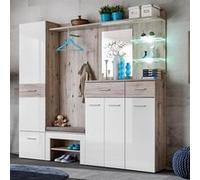 Ensemble Dressing "Gustavo IX" 210cm Naturel & Blanc Beige G